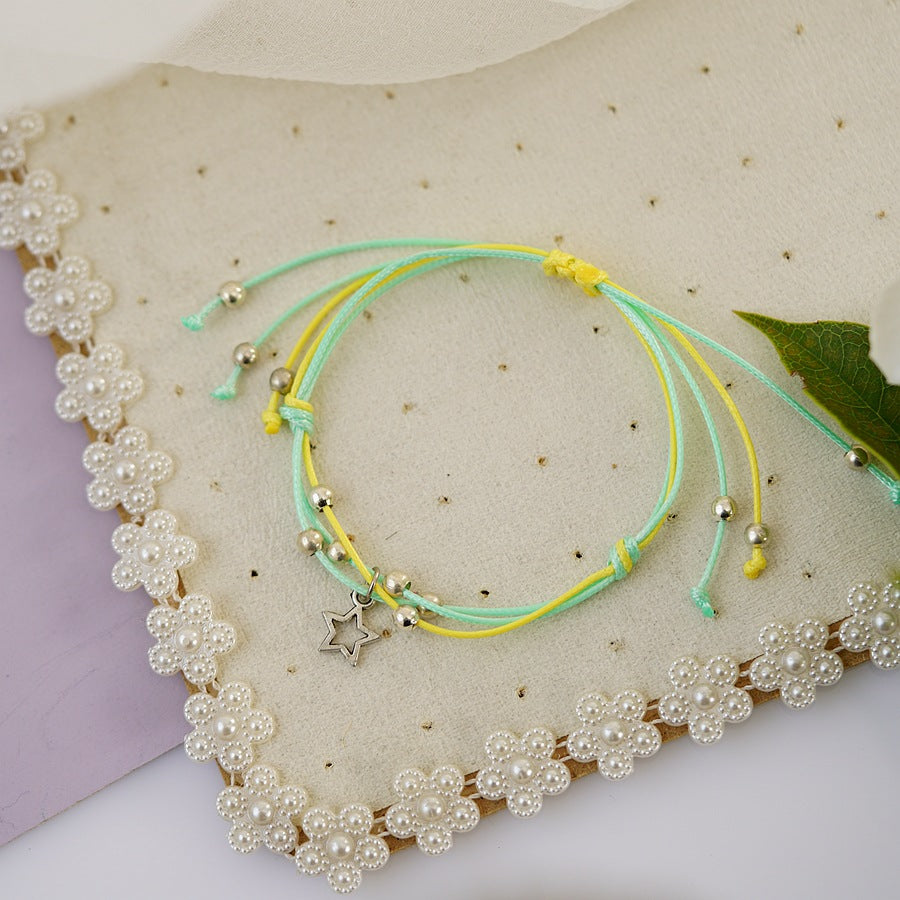 Bracelets d'apprentissage pour couples de copines avec perles en céramique