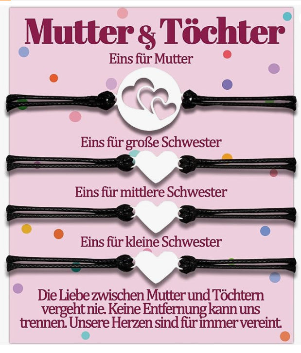 Herz-Tragegurt-Anzug Love Schwarz geflochtene Armbänder