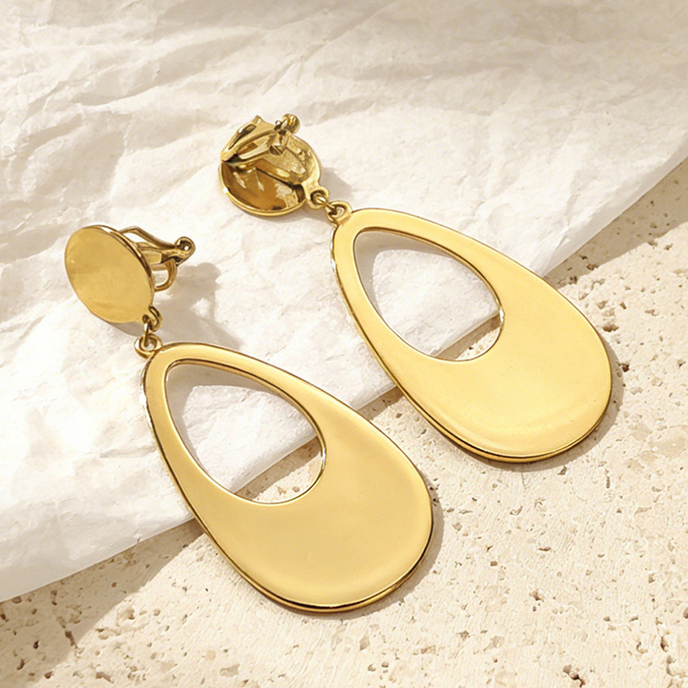 Women's Furnace Gold Stainless Steel Dropper Fashion Exaggerated Geometric Earrings
