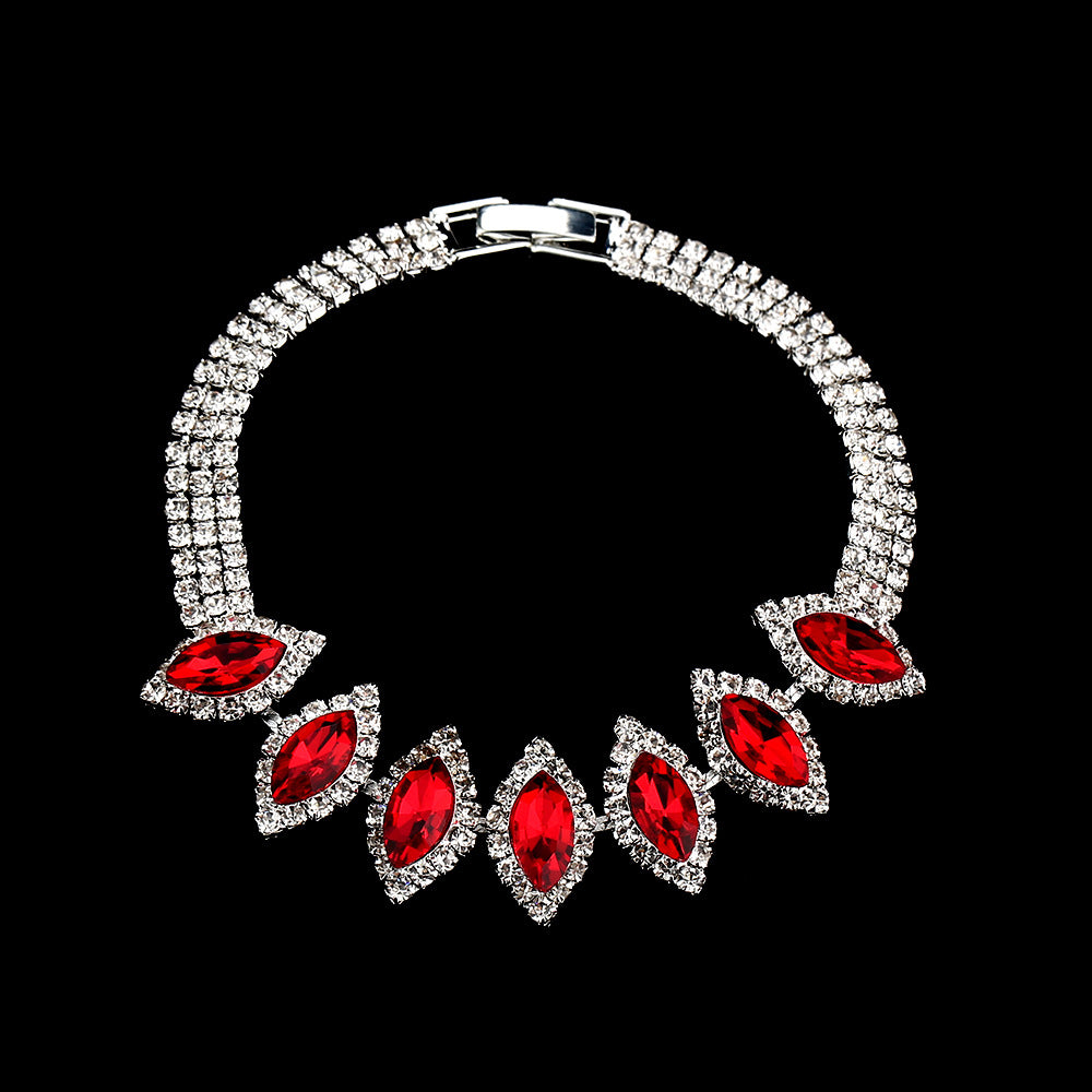 Zircon Water Drop Eardrops Bride Wedding Jewelry Set