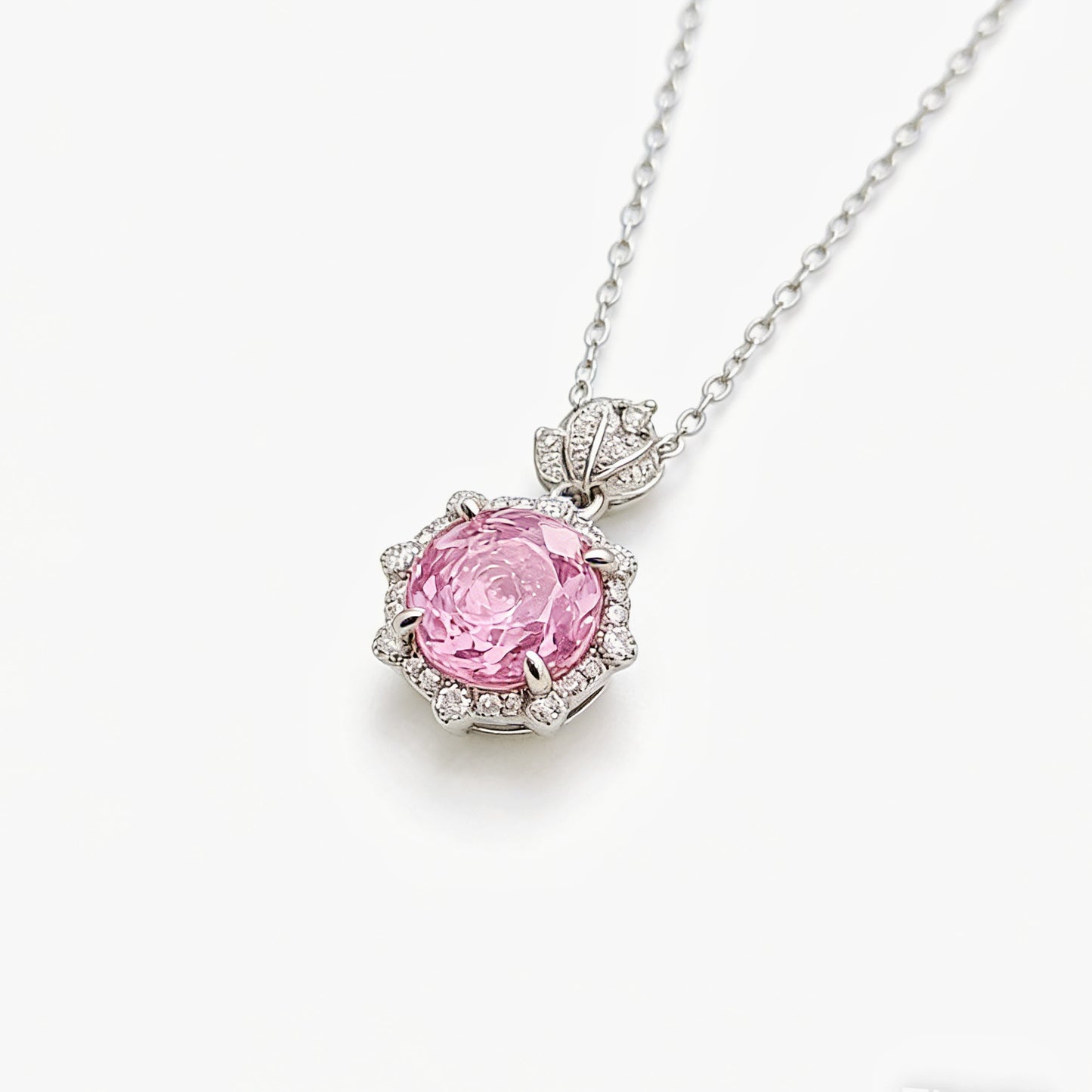 Women's Millennium Rose Cut Pink Diamond Zircon High Carbon Rhinestone Ear Jewelry Set