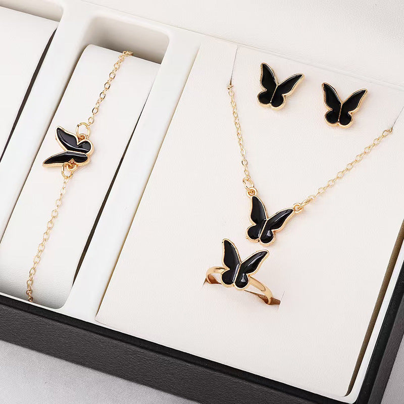 Drip Glazed Exquisite Simple Minority Fashion High-grade Clavicle Chain Elegant Jewelry Set