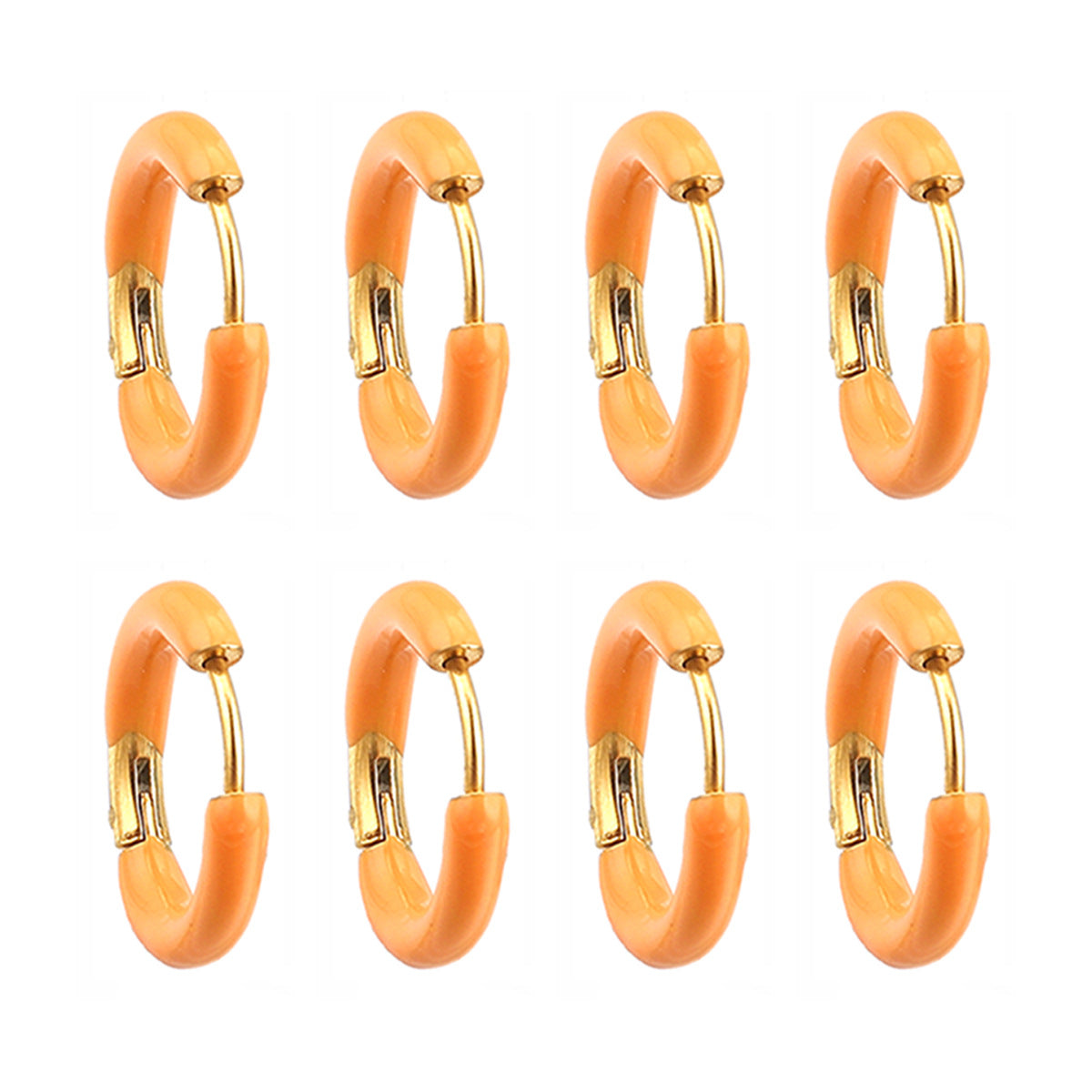 Enamel Color Handmade Oil Dripping Stainless Steel Clip Titanium Classic Ear Buckle