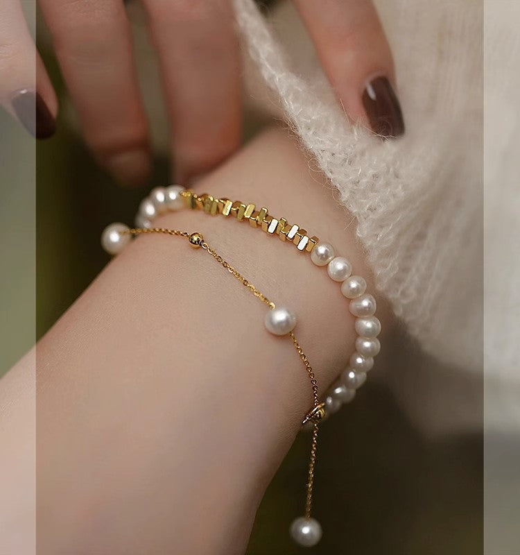 Bracelets de perles exquises de luxe pour femmes, perles légères, minoritaires