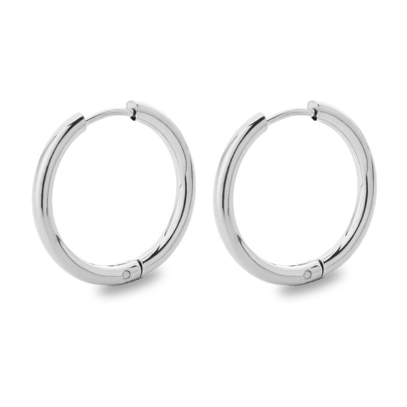 Titanium Steel Stainless Coil Trendy Arc Glossy Ear Buckle