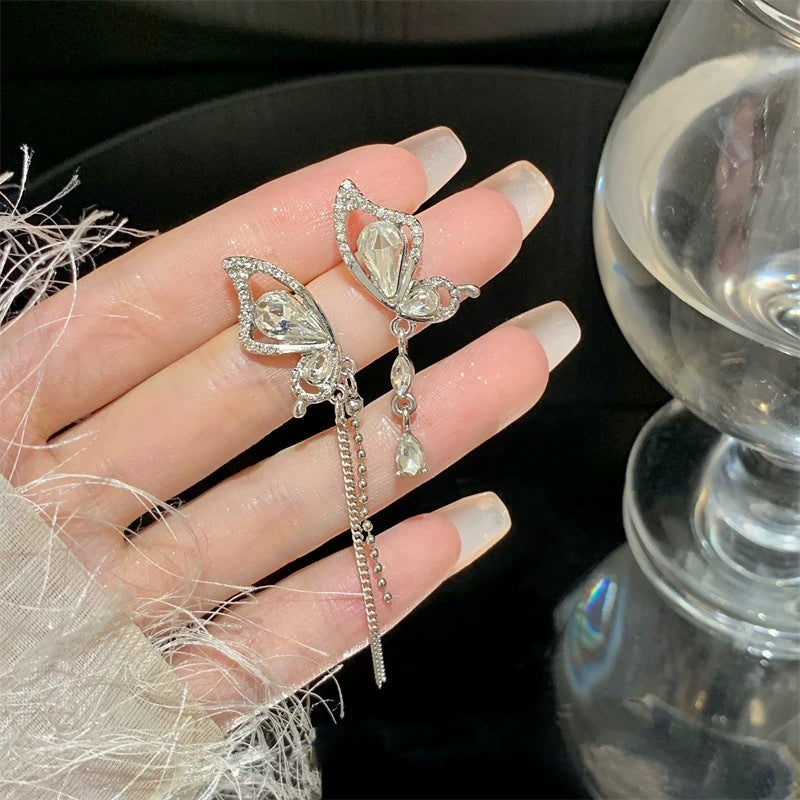 Butterfly Tassel Light Luxury Niche Design Stud Earrings