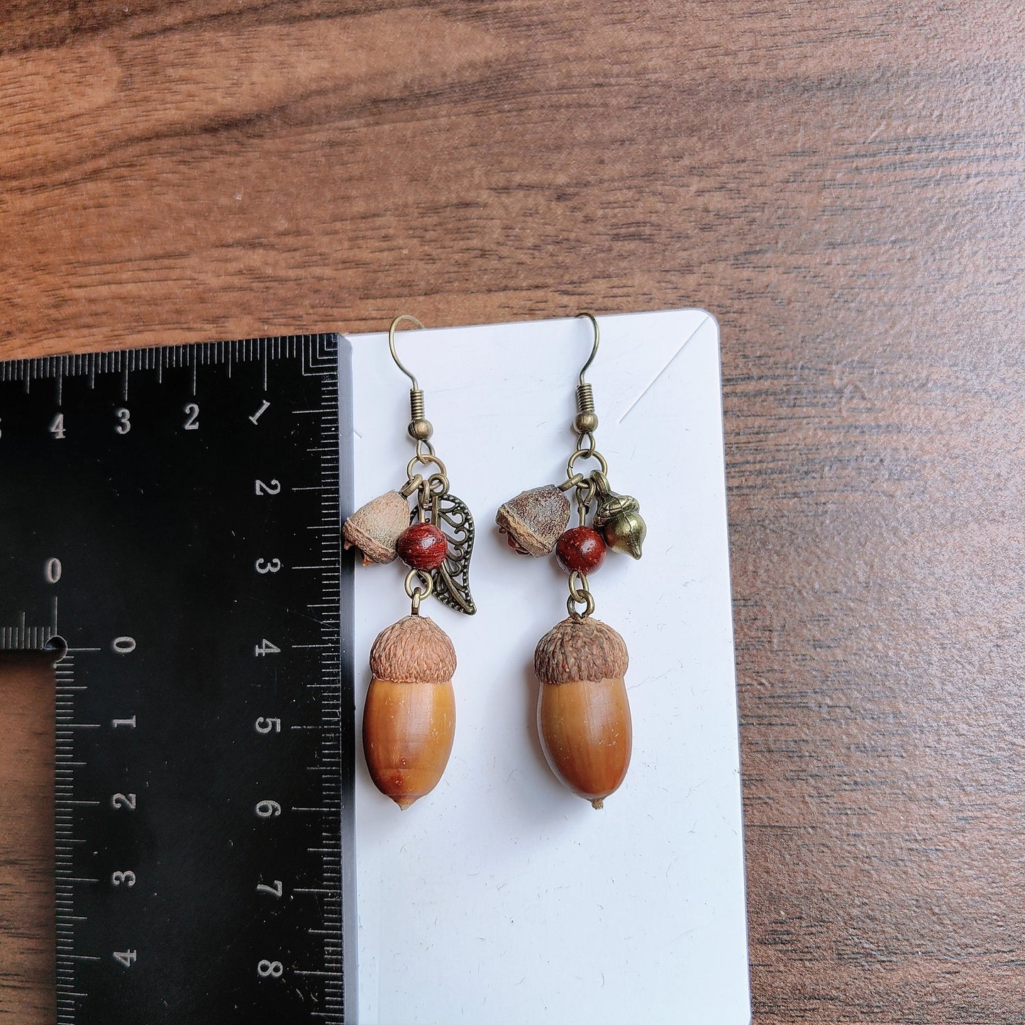 Wooden Chinese Style Art Retro Ear Clip Golden Bell Bodhi Earrings