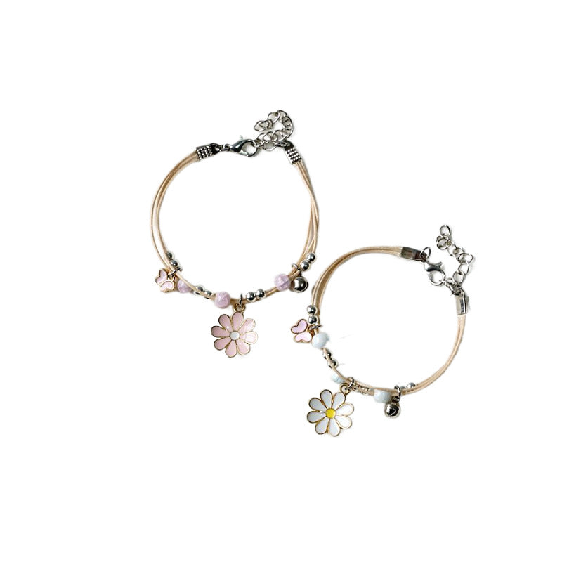 Beaux bracelets tissés à la main pour femmes, fleur de perles d'eau douce