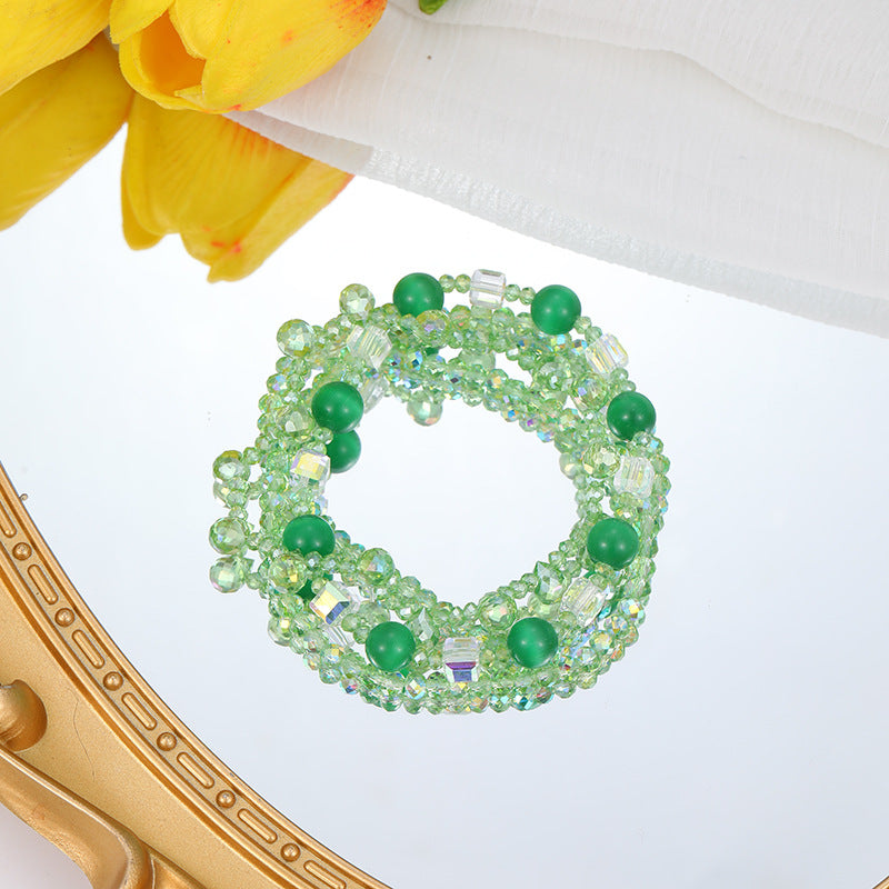 Natural Strawberry Quartz French Apple Green Bracelets