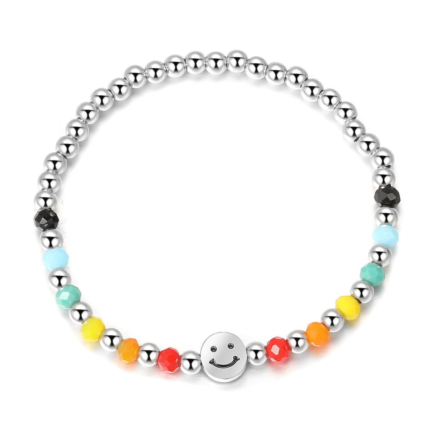 Bracelets de conception de perles de coeur d'ours souriant arc-en-ciel