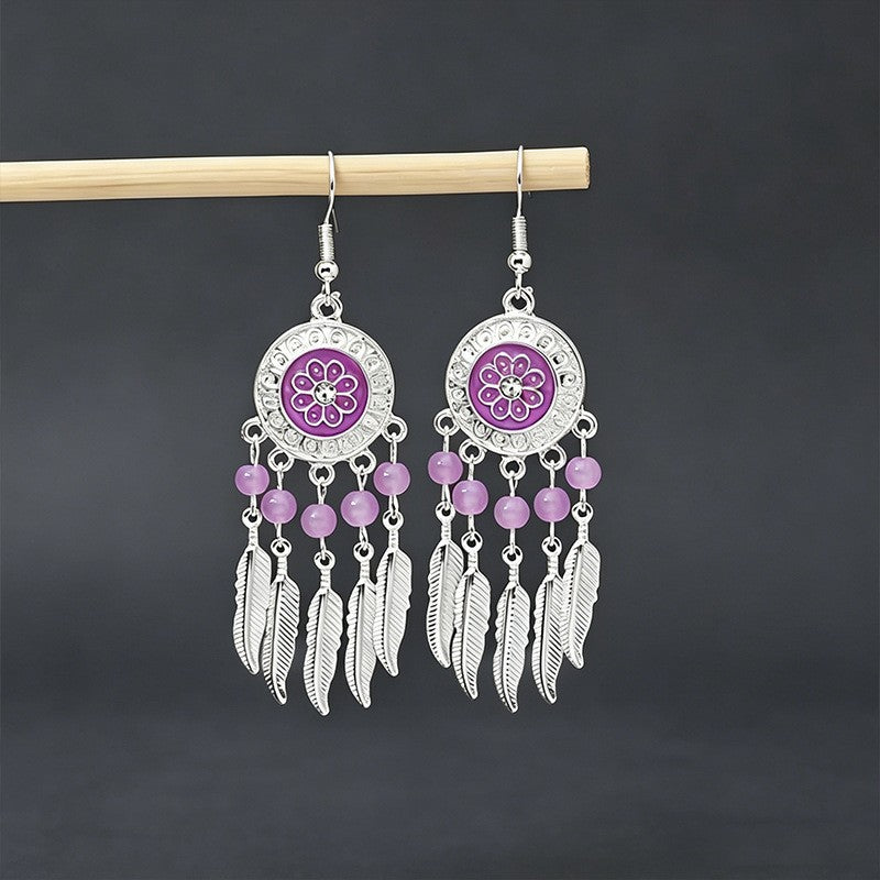 Bohemian Tassel Water Drop Summer Vacation Style Dopamine Earrings