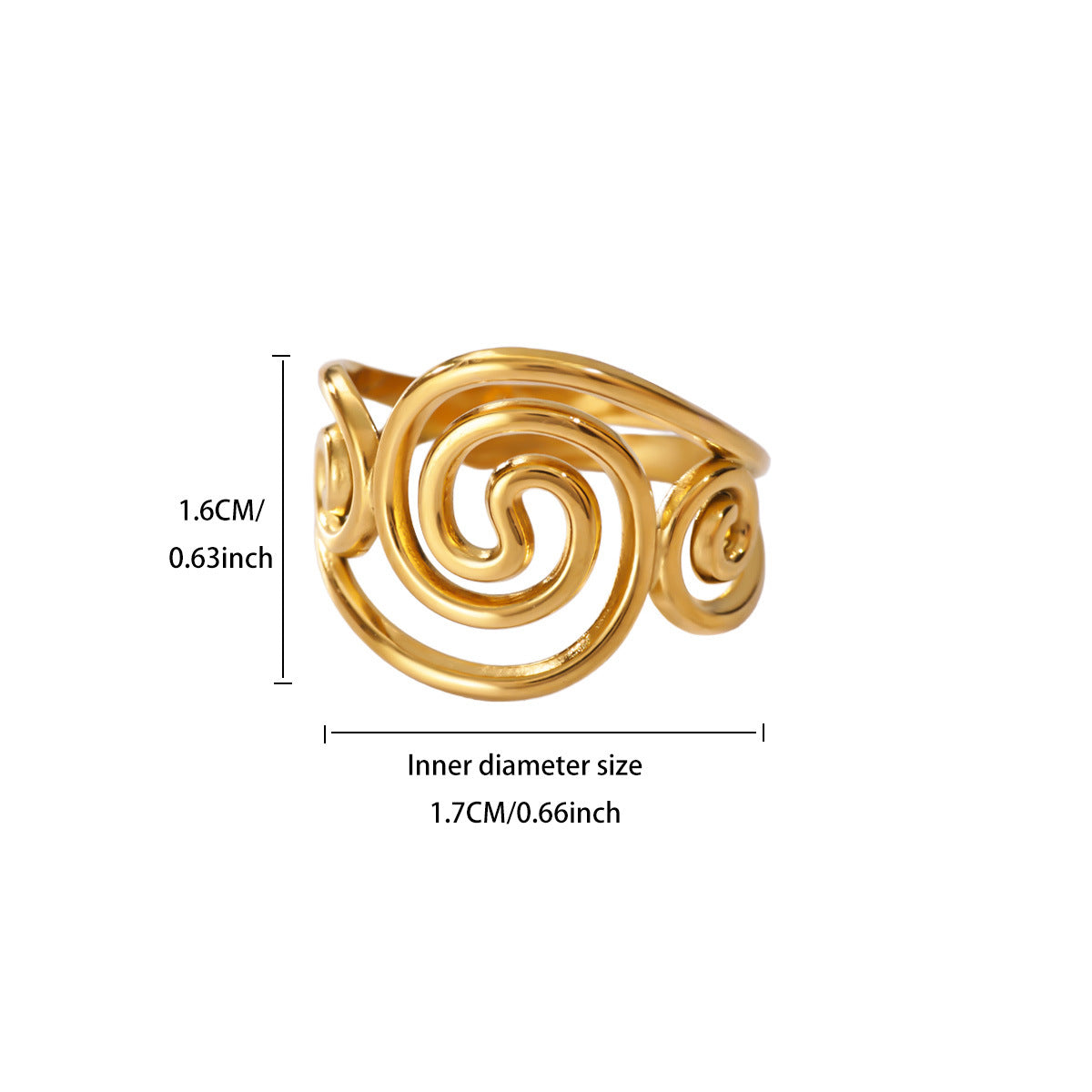 Women's Heart Geometric Stainless Steel Fashion Gold-plated Starfish Ring