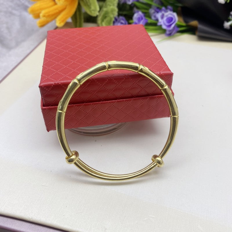 Pure Brass Bamboo Female Tide Step High Bracelets