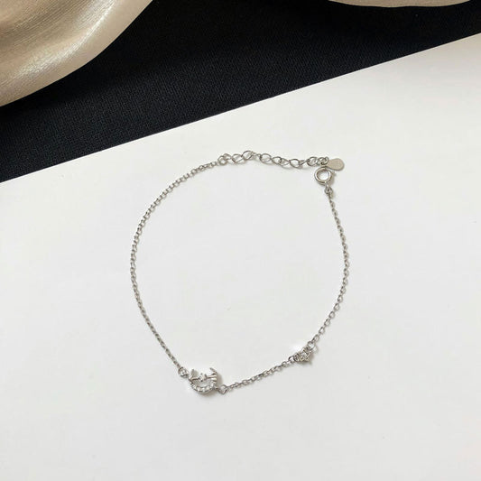 Pure Silber Moon Damen-Armbänder mit schlichtem Design