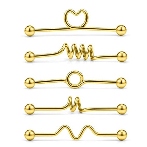 Piece Piercing Industrial Long Brush Holder Earrings