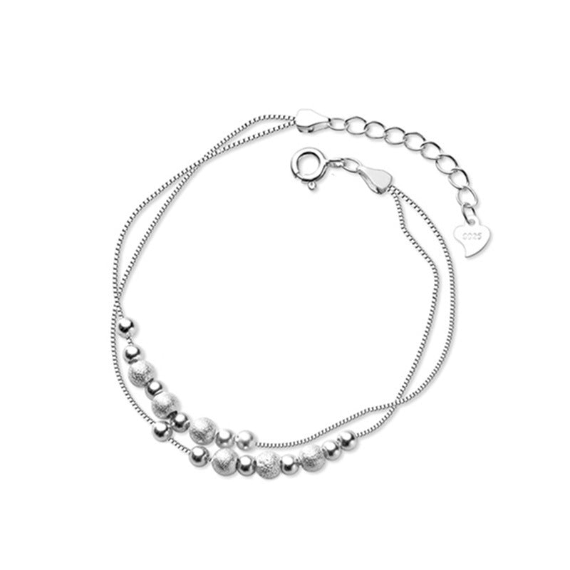 Damen-Armbänder mit rotierenden Perlen, modisches mattiertes rundes Design, frische Armbänder