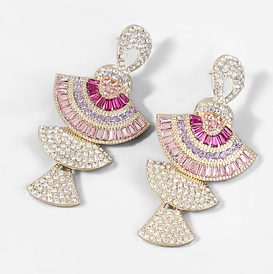 Retro Alloy Diamond Rhinestone Acrylic Eardrops Earrings