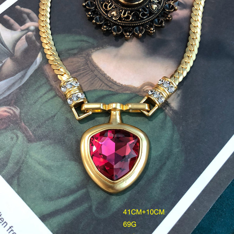 Vintage Series Electroplated Real Gold Rose Chinese Green Temperament Wild Jewelry Set