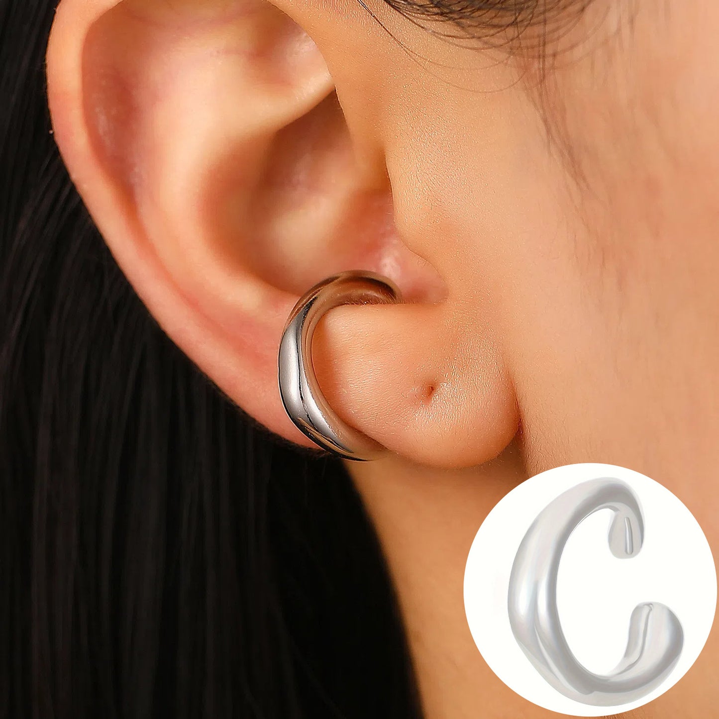 Irregular Lava Wind Shaped Open Alloy Ear Clip