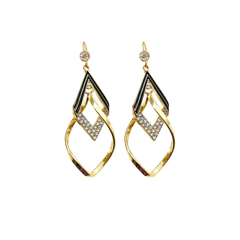 Sier Needle High Profile And Generous Geometric Female Fashion Earrings