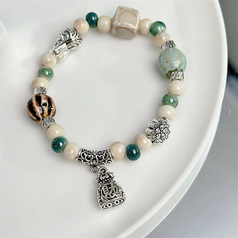 Chinese Style Single Circle Ceramic Female Bracelets