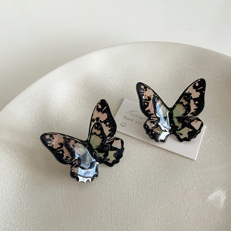 Boucles d'oreilles en acrylique pour femmes, Design papillon, Niche, personnalité rétro