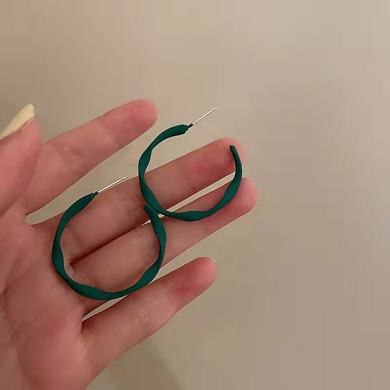 Sier Needle Color Shaped Simple Wave Pattern Personality Geometry Circular Rings