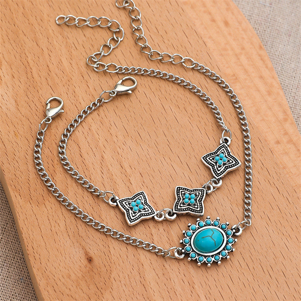 Women's Fashion Brace Lace Turquoise Bohemian Style Bracelets