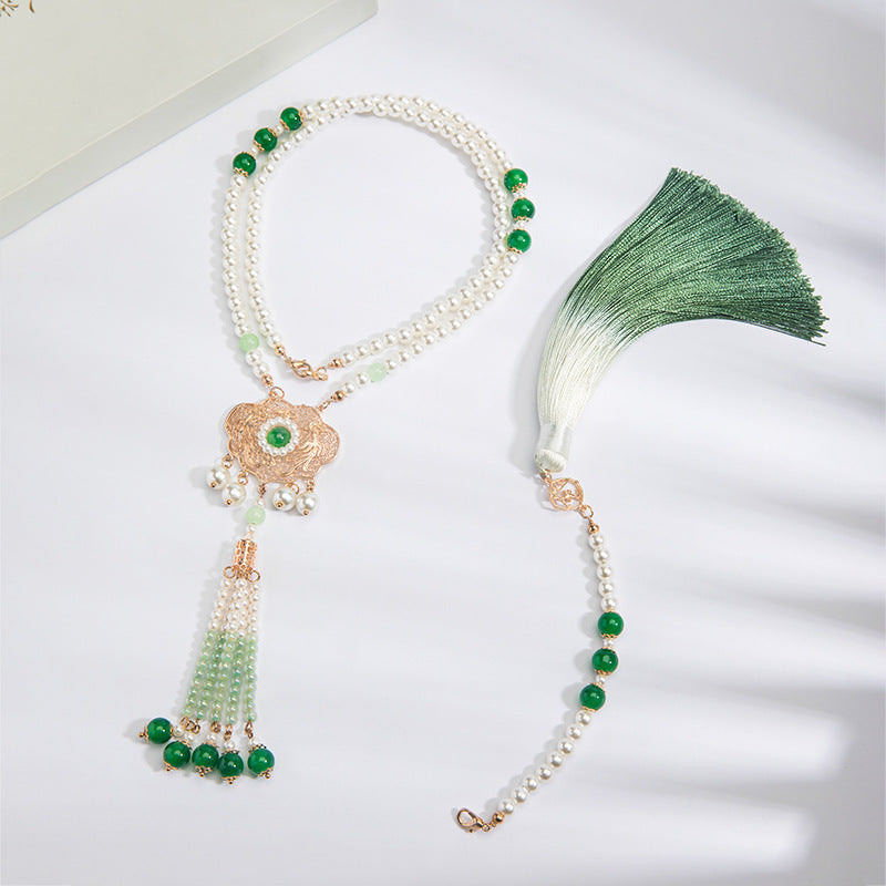 Tassel Long Evening Bright Style Ancient Ming Han Chinese Necklaces