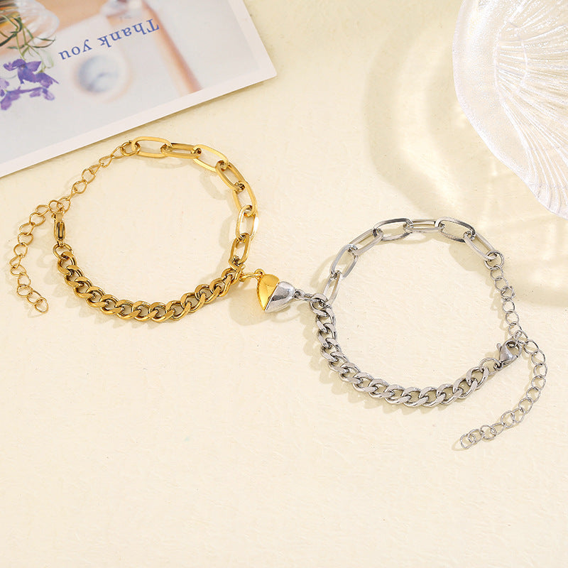 Fashion Simple Love Magnet Suction Niche Bracelets