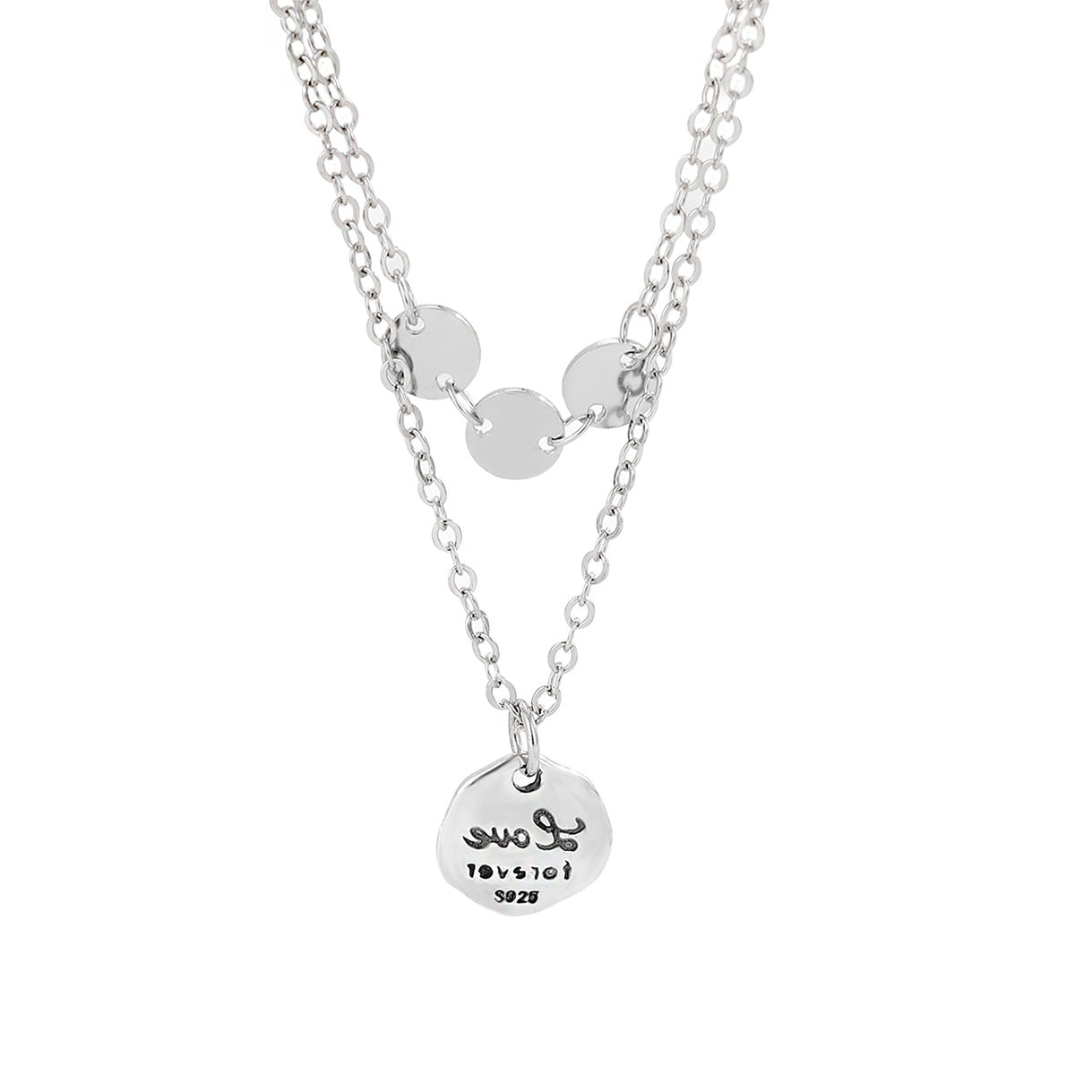 Women's Sier Circle Letter Temperamental Minority High Necklaces