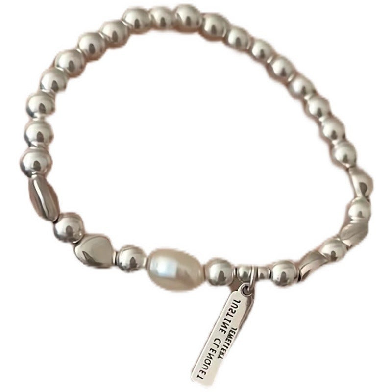 Pieces Of Sier Baroque Pearl High-grade Beaded Beads Elastic Bracelets
