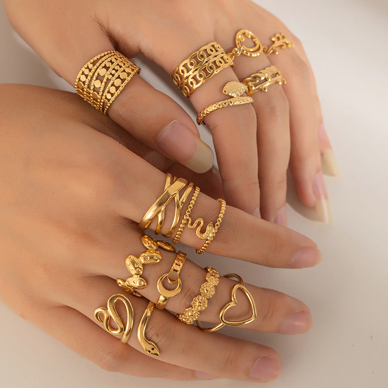 Women's Personality Vintage Ethnic Style Plated Love Ring