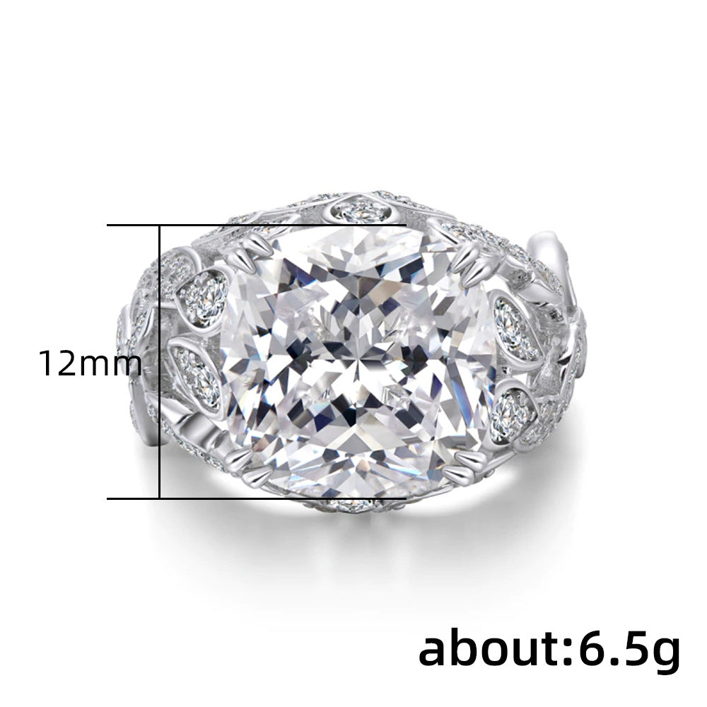 Women's Jewelry Hollow Pattern Hao Zircon Upscale Rings