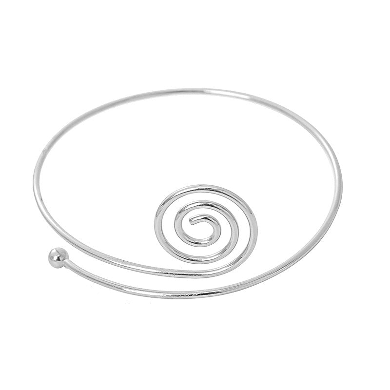 Temperament Simple Cold Style Armband Metal Spiral Opening Small Golden Bracelet