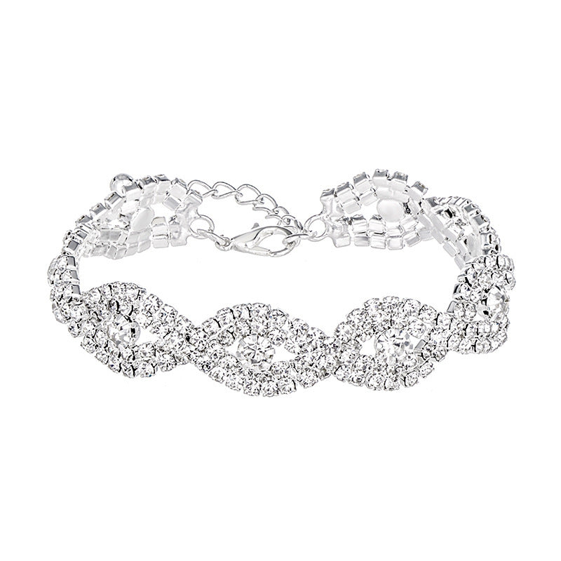 Bracelets de mariée décontractés en cristal strass pour femmes