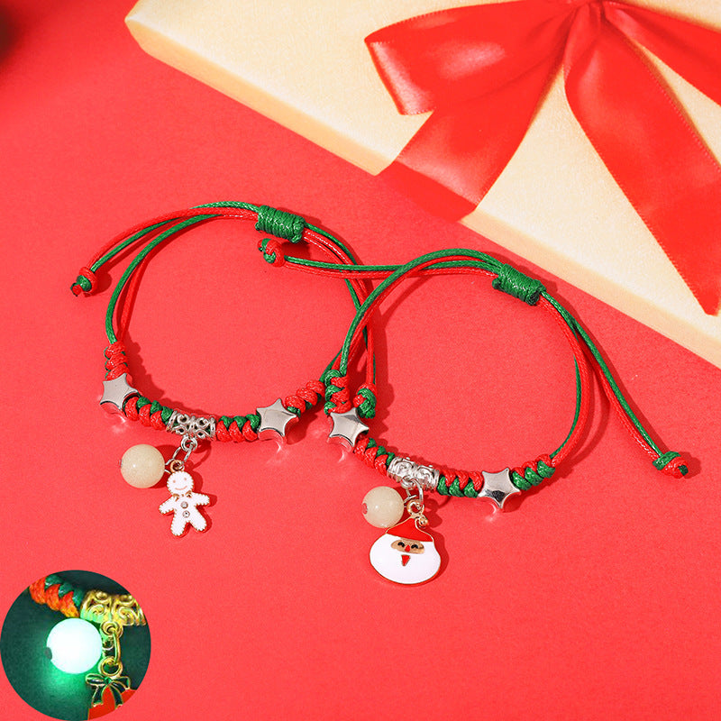 Luminous Christmas Design Carrying Strap Girlfriends Bracelets