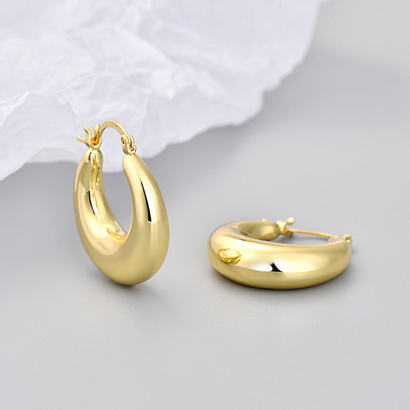 Personality Round Graceful Geometric Large Retro High-grade Earrings