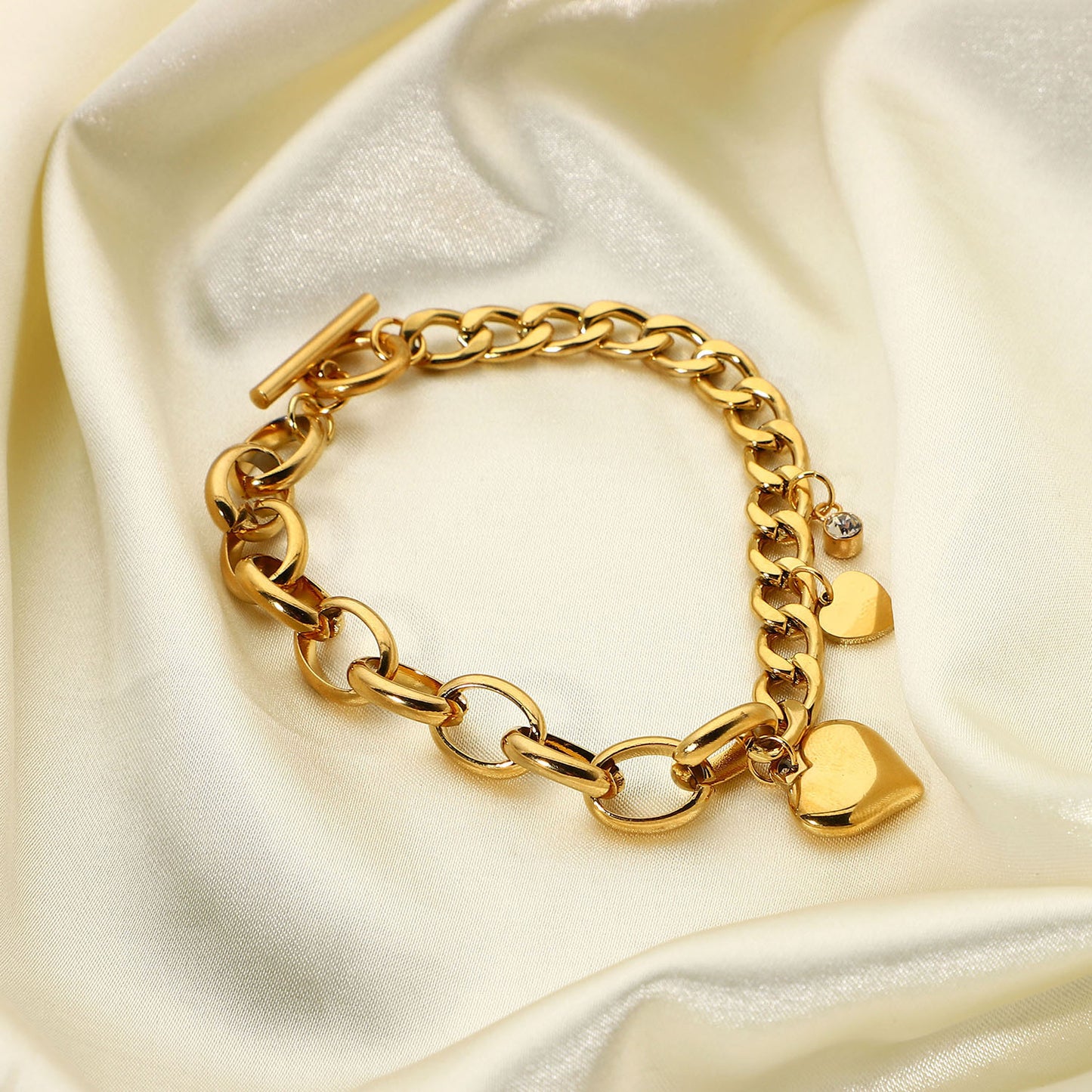 Oval Heart-shaped Small Round Zirconium Pendant Bracelets