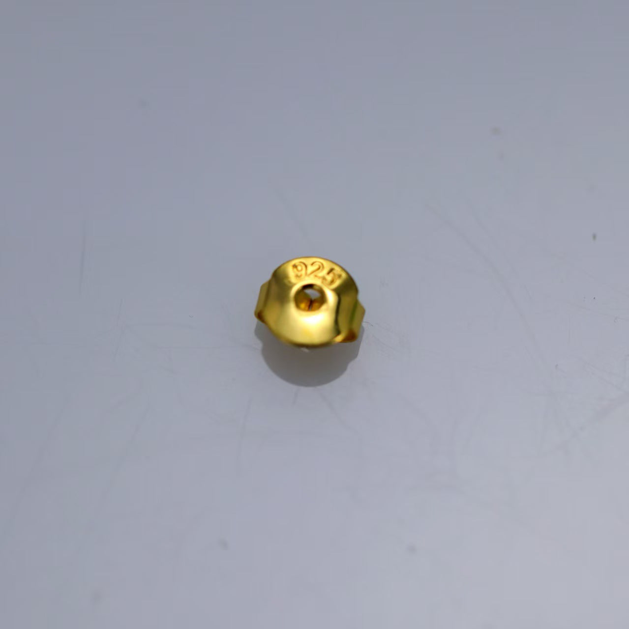 Butterfly Clasp Metal Electroplated Back Plug Embossed Round Hook Eye Rings