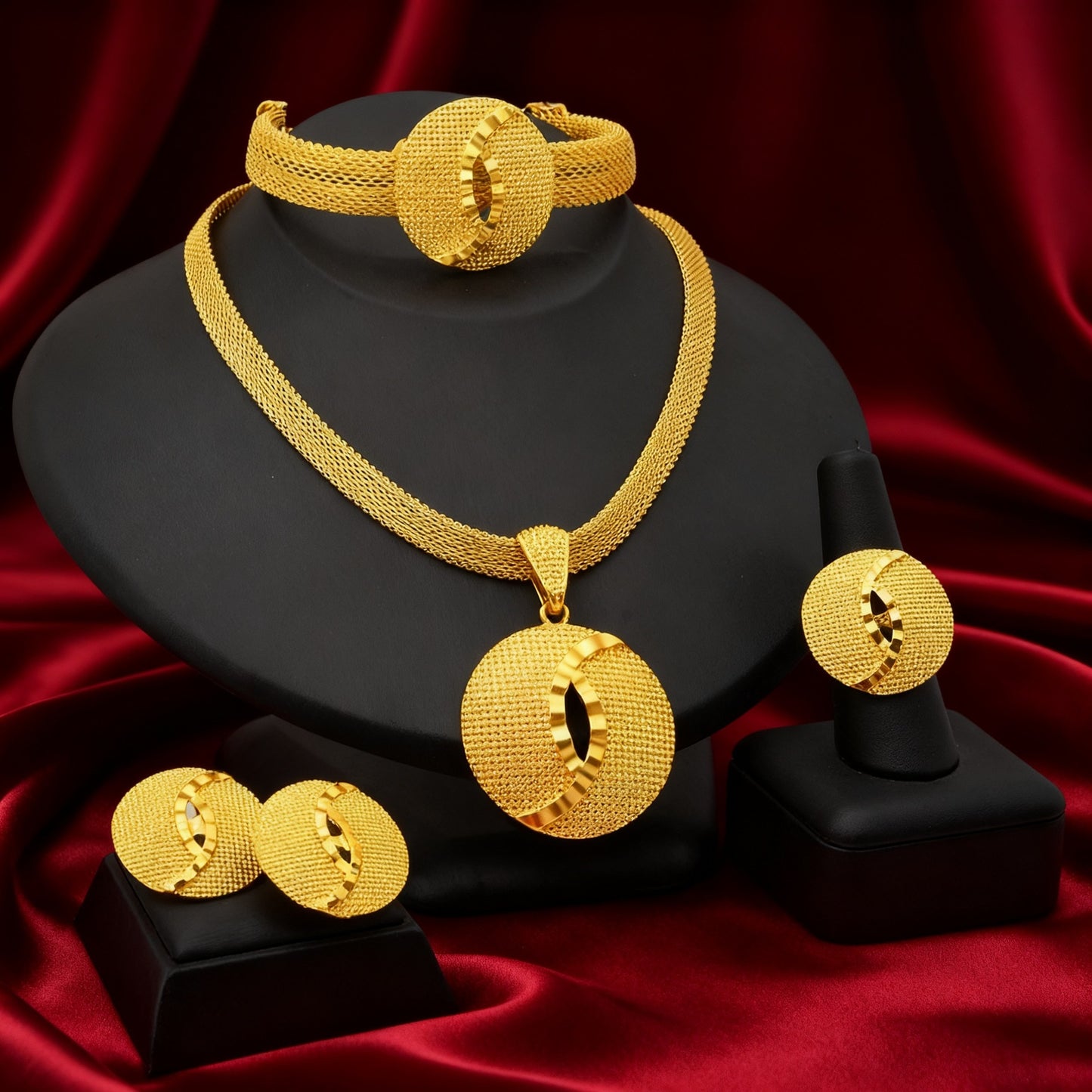 Glamorous Graceful Indian Gold-plated African Bride Jewelry Set