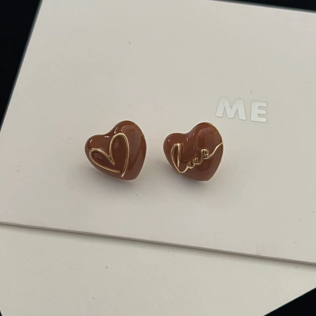 Fashion Commuter Accessories Elegant Heart-shaped Electroplated Daily Earrings