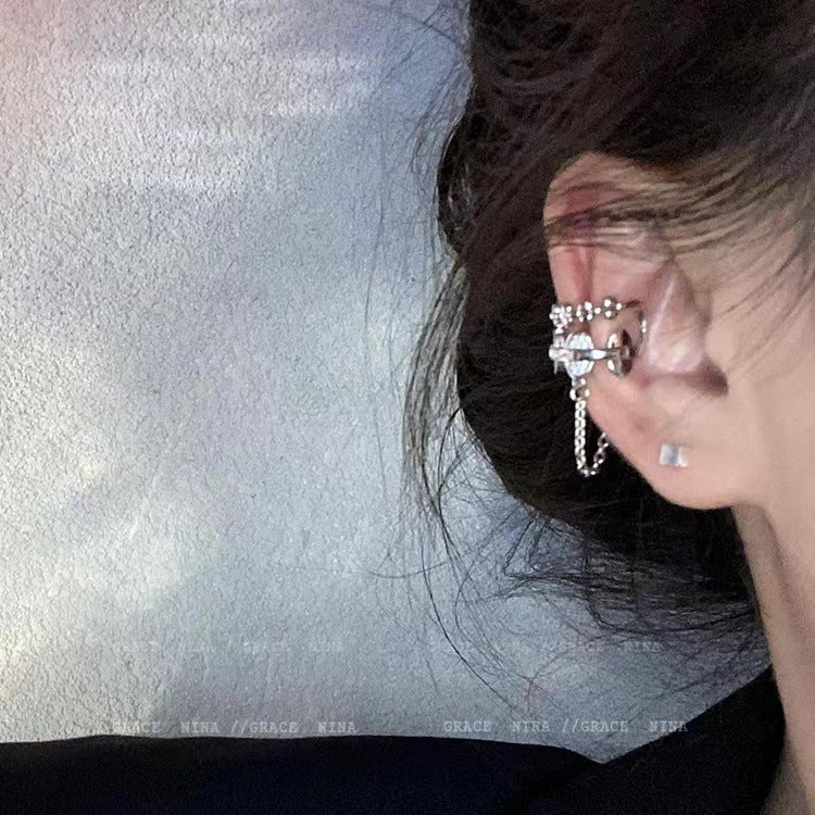 Women's Cold Style Chain Tassel Earless Trendy Rings