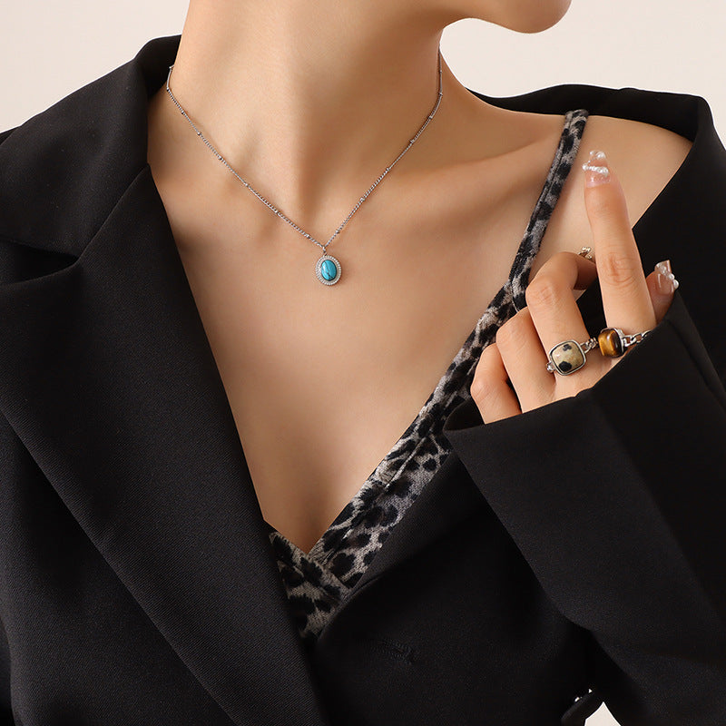 Women's French Bohemian Personality Fashion Retro Light Luxury Turquoise Opal Rings