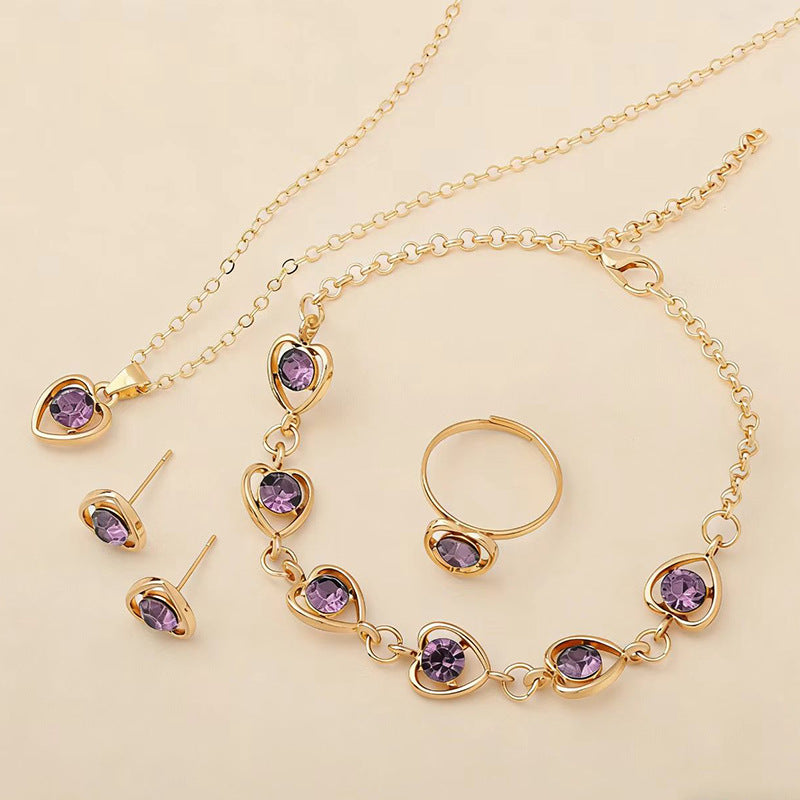 Drip Glazed Exquisite Simple Minority Fashion High-grade Clavicle Chain Elegant Jewelry Set