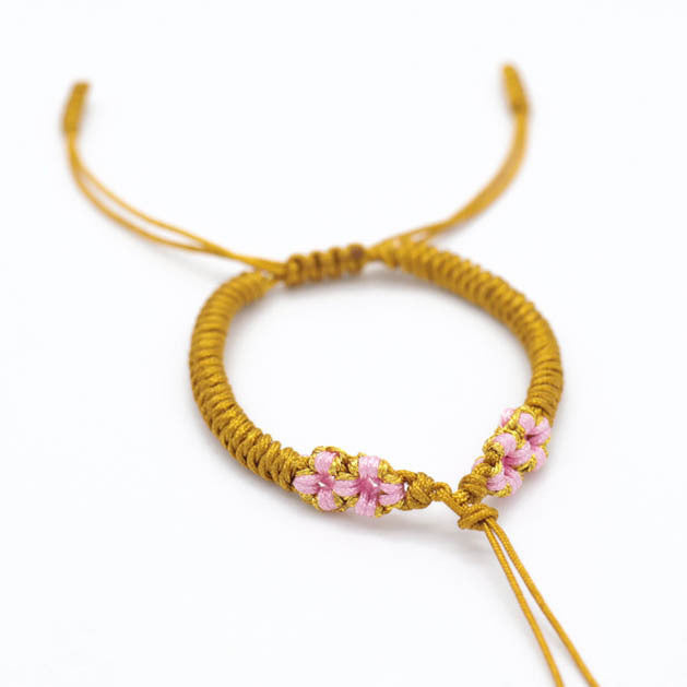 Knot Hand-woven Peach Blossom Carrying Strap Wearable Transfer Beads Bracelets