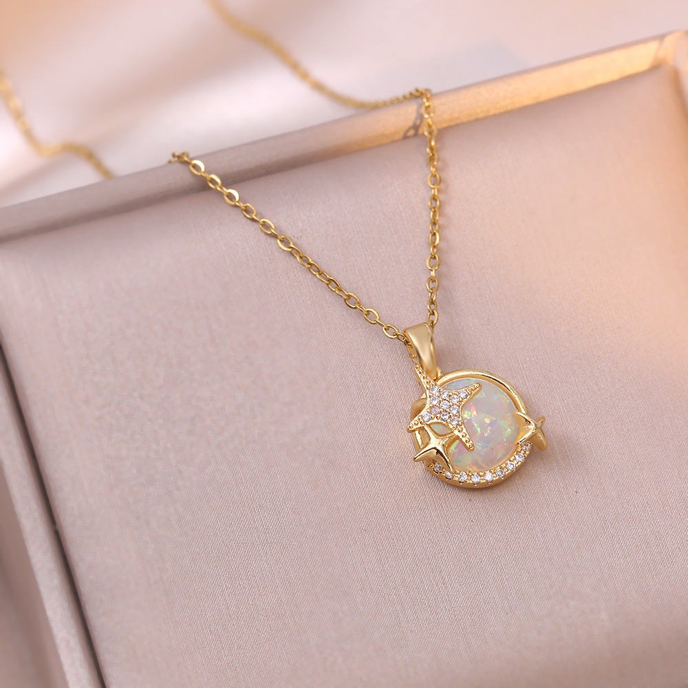 Planet Zircon Geometric Special Interest Light Luxury Design Pendant Necklaces