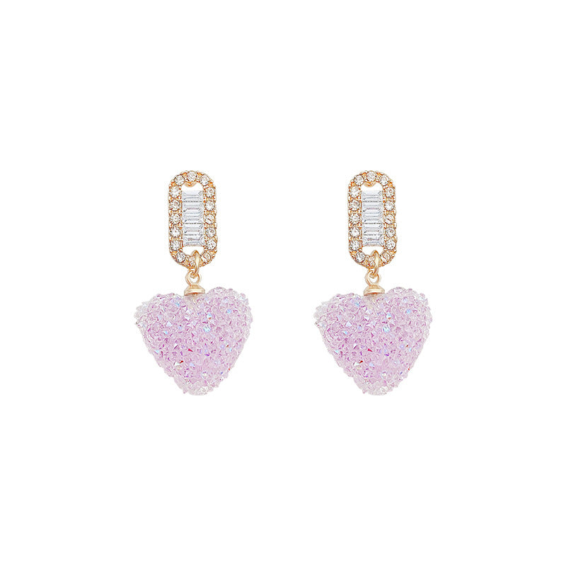 Women's Peach Heart Trendy Elegant High-grade Sweet Earrings