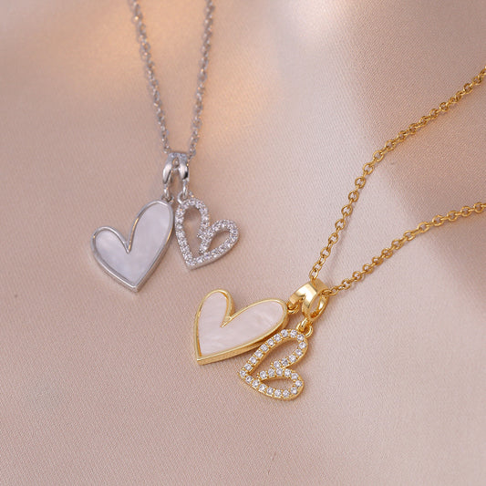 Women's Fashion Summer Shell Peach Heart Pendant Necklaces