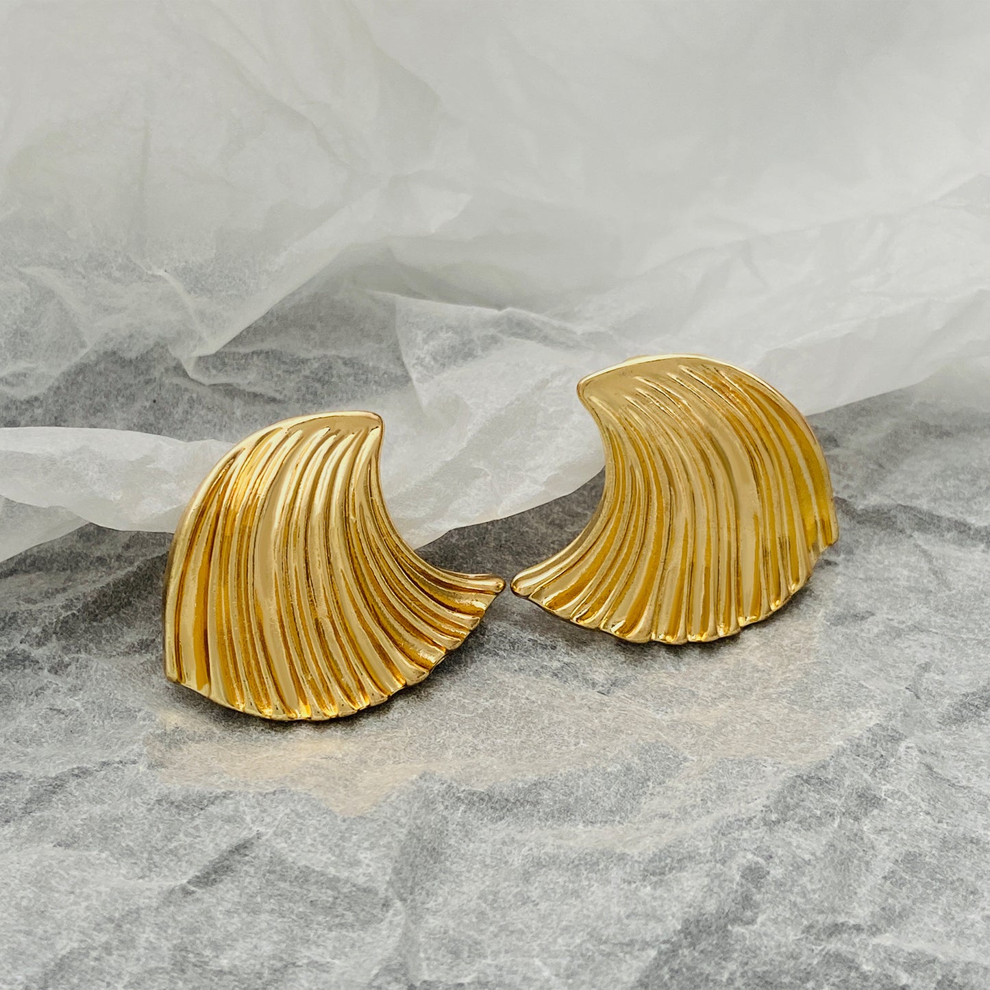 Boucles d'oreilles géométriques personnalisées pour femmes, simples, Vintage, Design froissé, sens